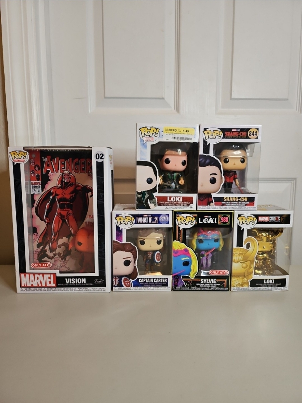 Marvel Funko Pop 6 Item Bundle ~ Loki, Shang-Chi, Sylvie, Vision, Captain Carter